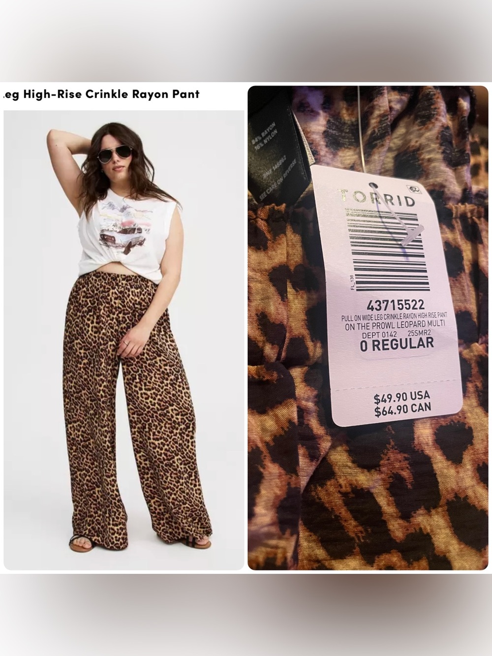 torrid Leopard Print Wide-Leg Pull-On Pants - Brown Multi